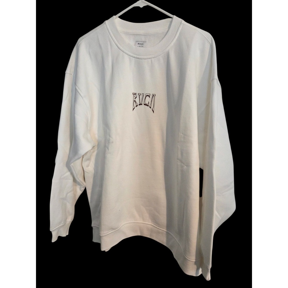 RVCA Sport VA Essential Crewneck Pullover Sweatshirt Men's Large‎ White NWT
